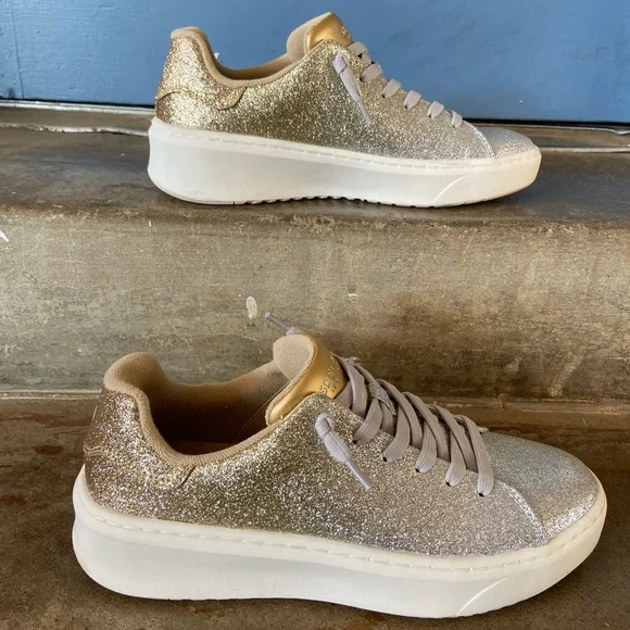 Skechers x Jane Treacy Glittering Silver/Gold Sneakers - Picture 2 of 8